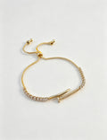 Vintage Gold Plated Splice Zirconia Bracelet 6W6JBR689