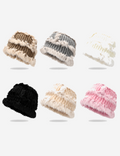 Cute Faux Rabbit Fur Knit Bucket Hat 6W6HAT686