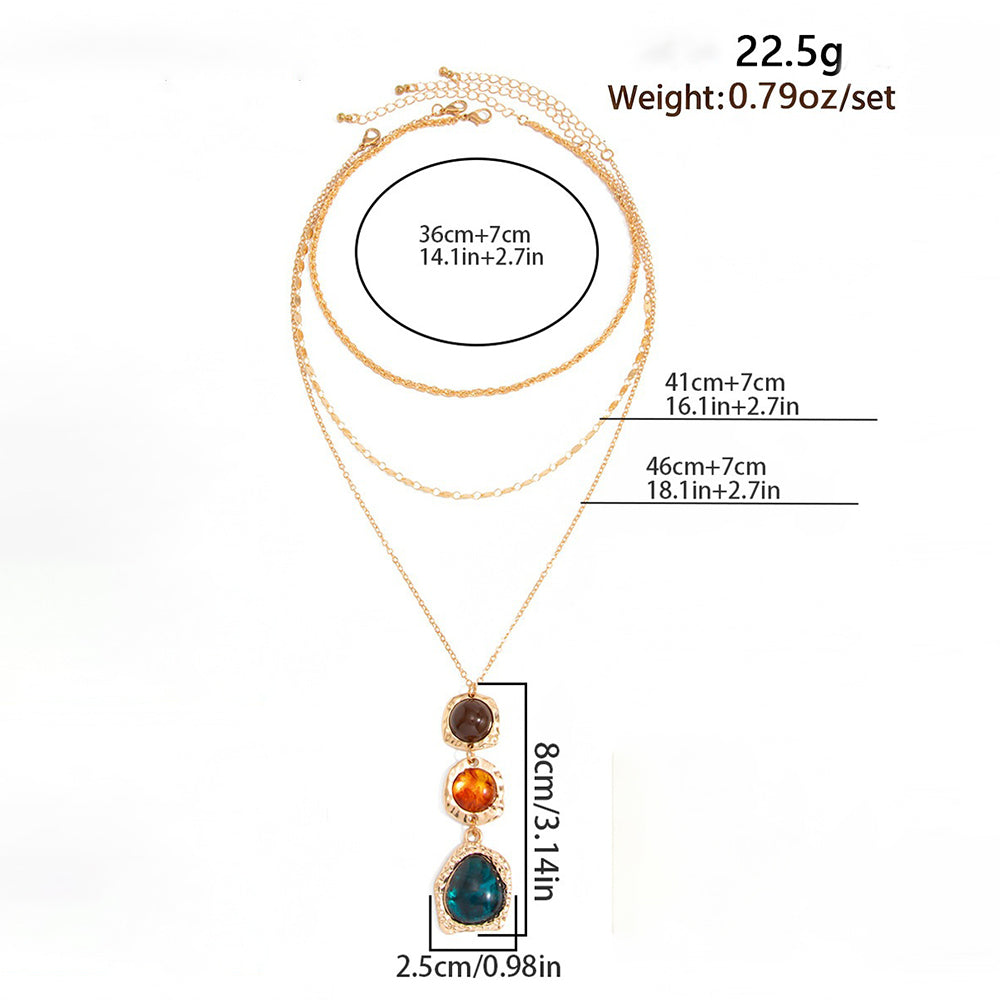 Hammered Resin Pendant Necklace - DippedShop Wholesale - #8787