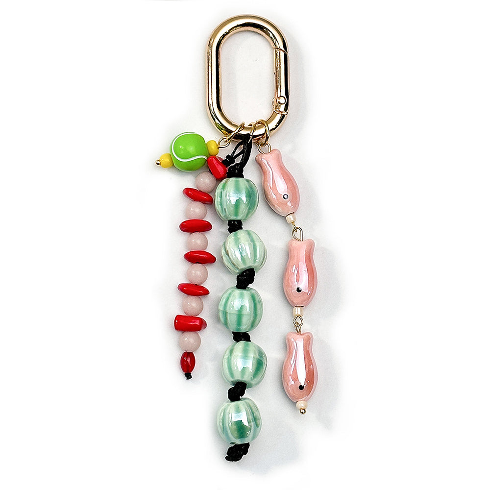 Bead Fish Tassel Keychain - DippedShop Wholesale - #2643