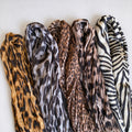 Vintage Leoaprd Print Cotton Linen Long Scarf 6W6NSC230