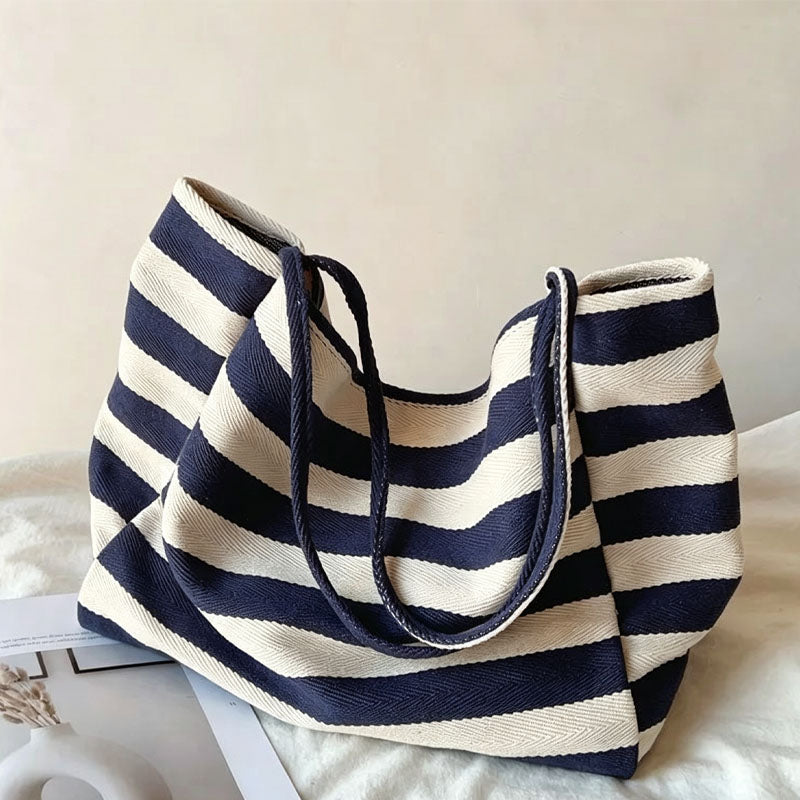 Color Block Striped Large Capacity Shoulder Bags 6W10BBG1939