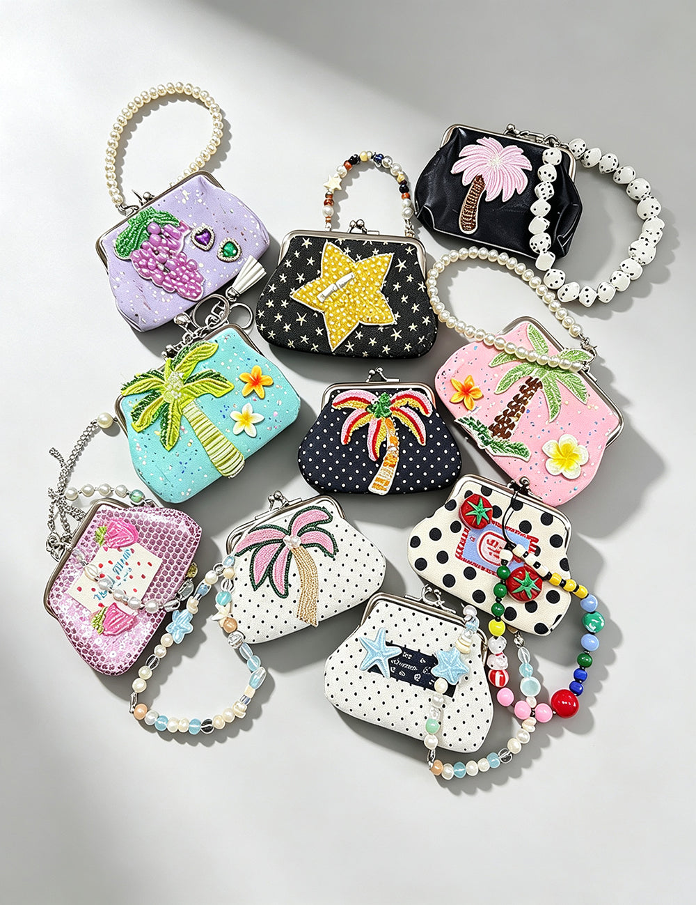 Fruit Polka Dot Beaded Mini Coin Purse 6W10BWB202