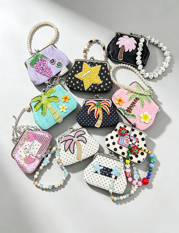 Fruit Polka Dot Beaded Mini Coin Purse 6W10BWB202