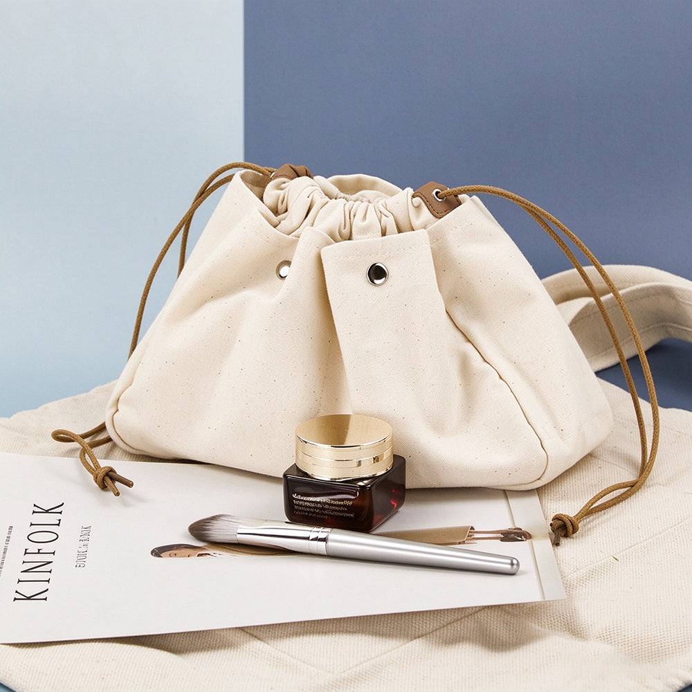 Minimalist Solid Color Drawstring Cosmetic - DippedShop Wholesale - #3923