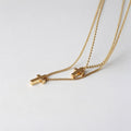 Stylish Double Layer Cross Pendant Chain Necklace 6W6JNC1008