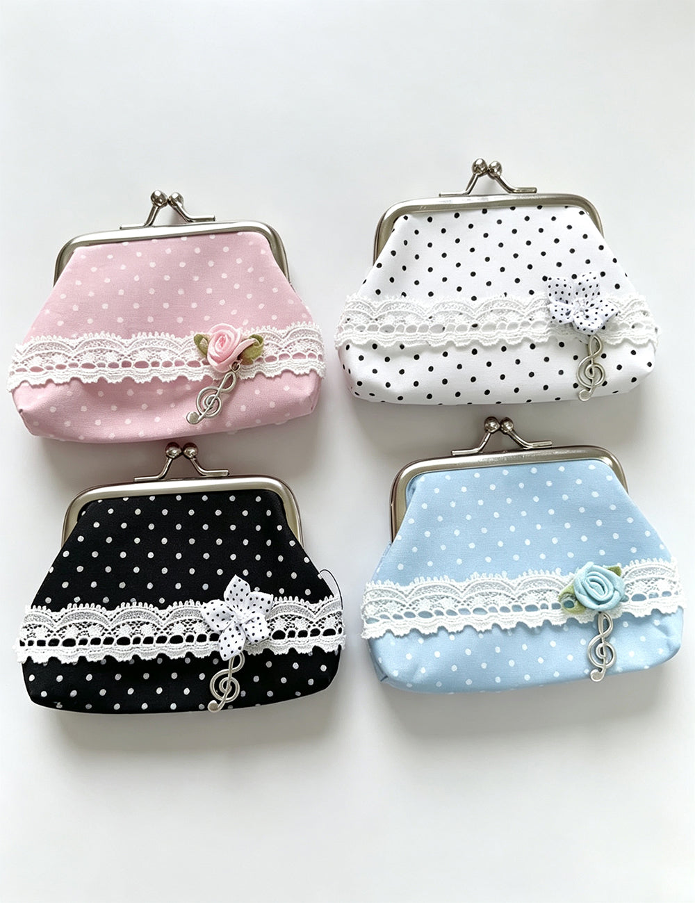 Polka Dot Lace Coin Purse - DippedShop Wholesale - #1667