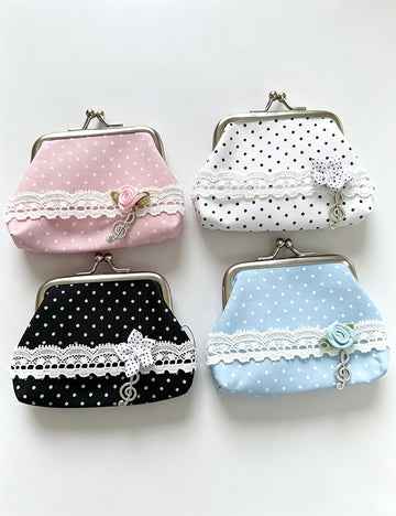 Polka Dot Lace Coin Purse - DippedShop Wholesale - #1667