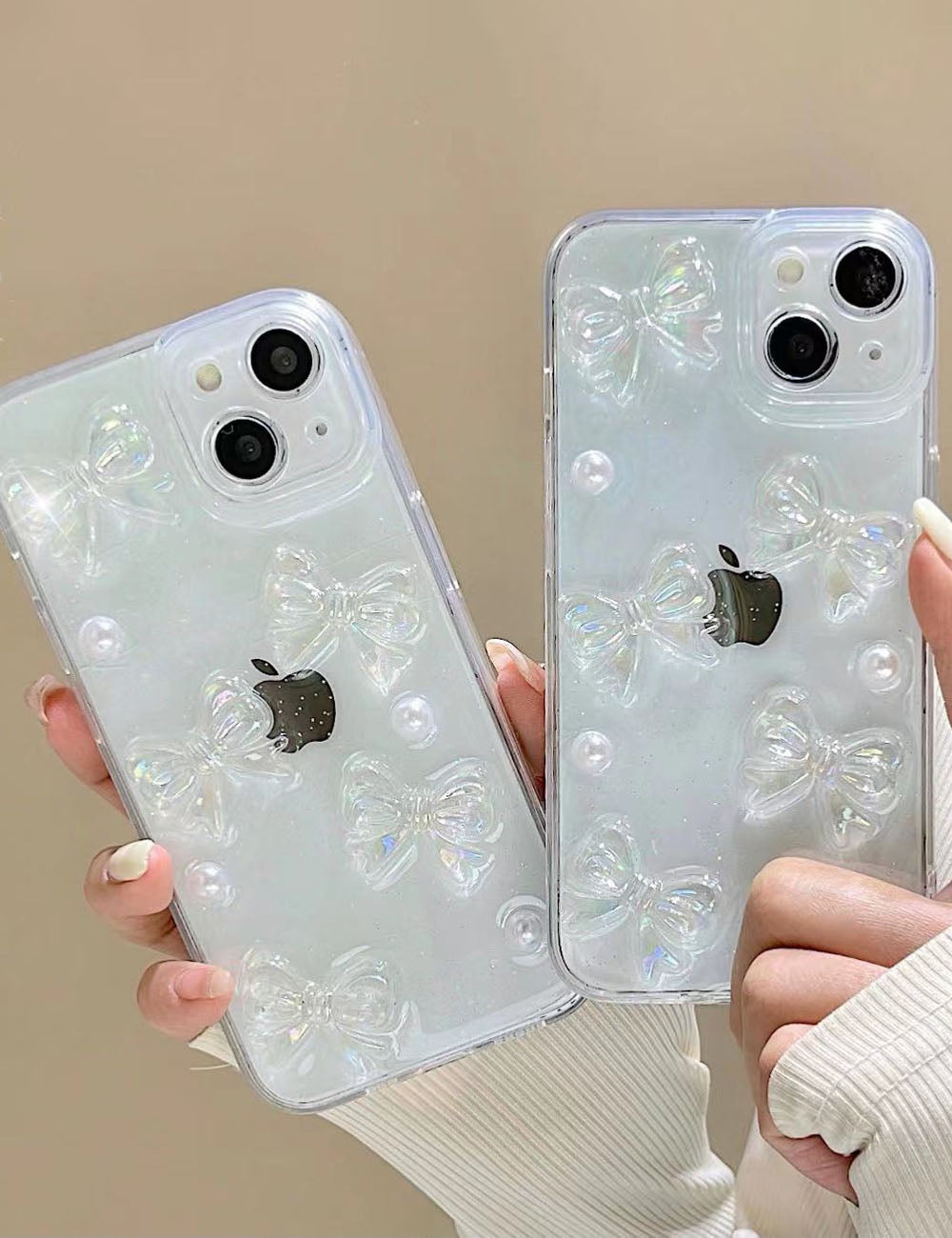 Glitter Bowknot Pearl Phone Case - DippedShop Wholesale - #7075