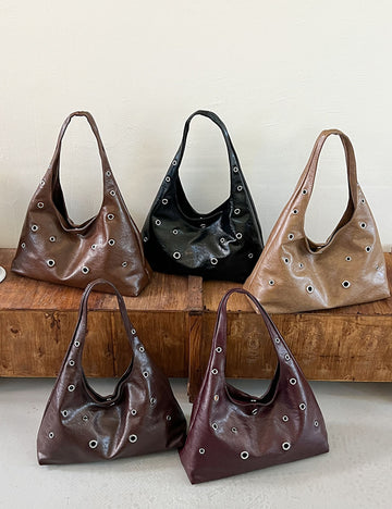 Trendy Punk Metal Grommet Handbag Shoulder Bag 6W10BBG1897