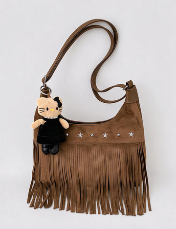 Casual Star Studded Fringe Crossbody Bag 6W10BBG2380