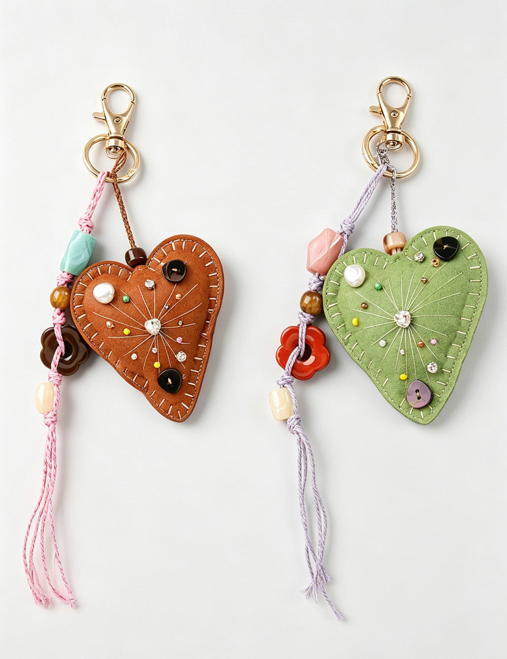 Rhinestone Heart Bag Charm - DippedShop Wholesale - #2883