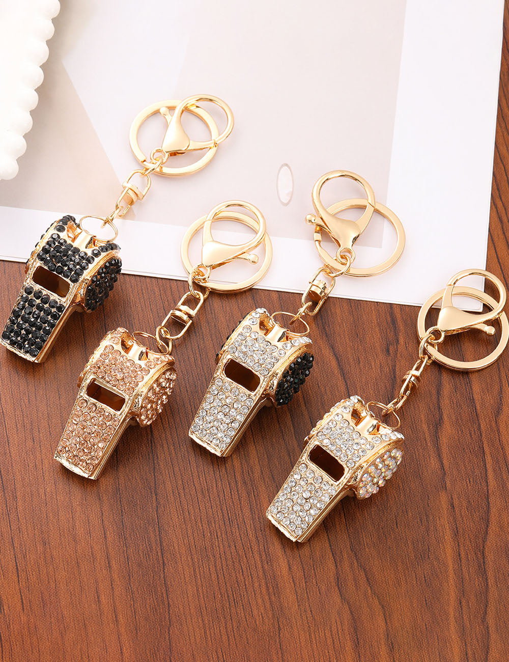 Rhinestone Whistle Keychain - DippedShop Wholesale - #5571