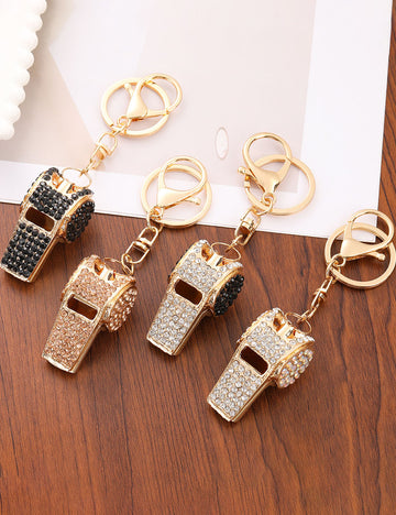 Rhinestone Whistle Keychain - DippedShop Wholesale - #5571