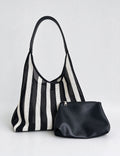 Simple Striped Color Block Mesh Shoulder Bag 6W10BBG2382