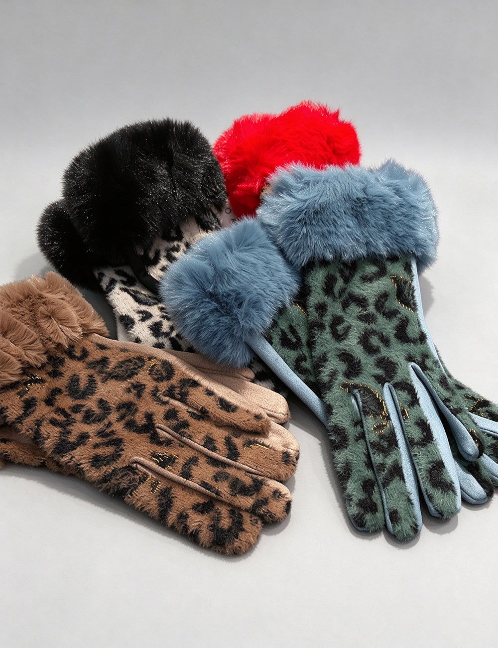 Faux Fur Winter Gloves - DippedShop Wholesale - #9139