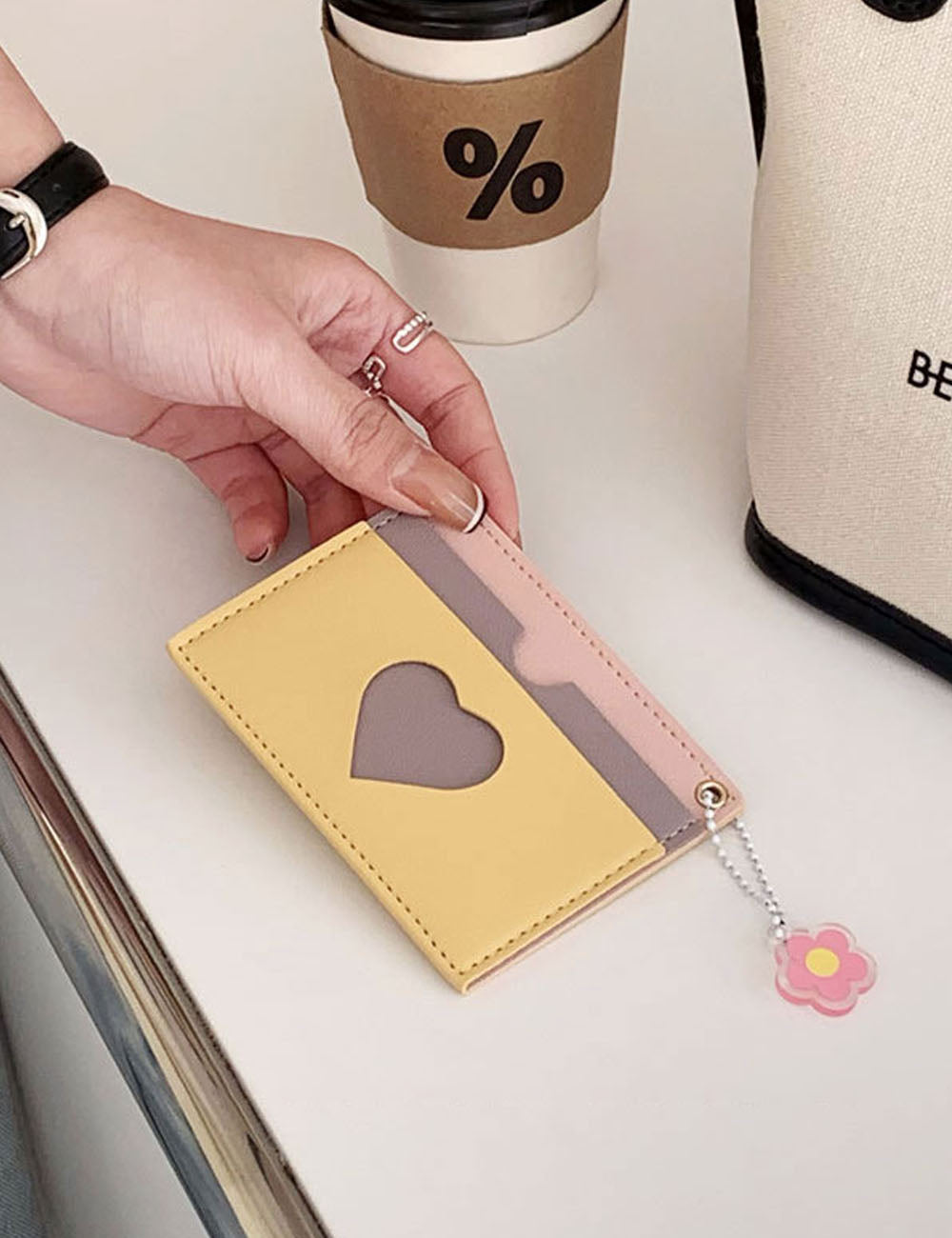 Chic Color Block Heart Shape Coin Purse 6S10BWB126