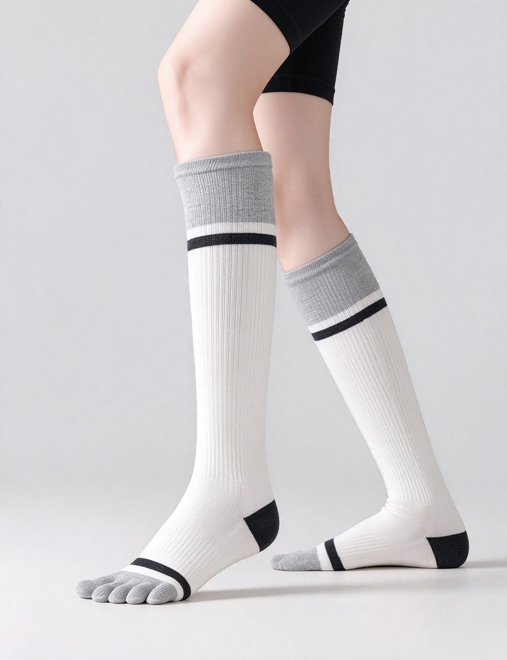 Stylish Color Block Striped Five-finger Socks 6W8FSO1012