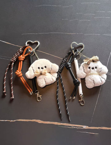 Cute Plush Puppy Pendant Keychain Bag Charm 6W10BBC377