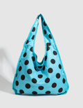 Casual Blue Polka Dtot Canvas Tote Bag 6W10BBG2005