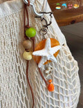 Beaded Rope Braided Starfish Pendant Bag Charm 6W10BBC335
