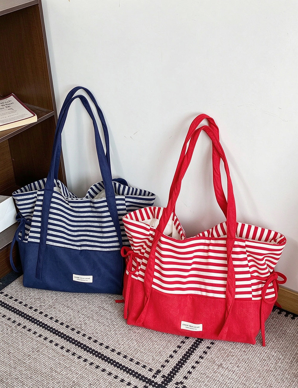 Contrast Striped Tote Bag - DippedShop Wholesale - #0275