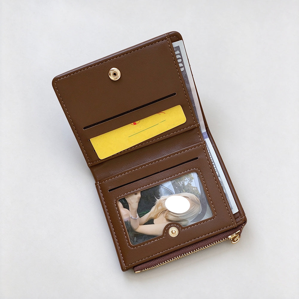 Suede Patchwork Bifold Wallet - DippedShop Wholesale - #9699