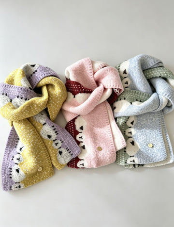 Cute Color Contrast Wool Blend Knit Scarf 6W6NSC129