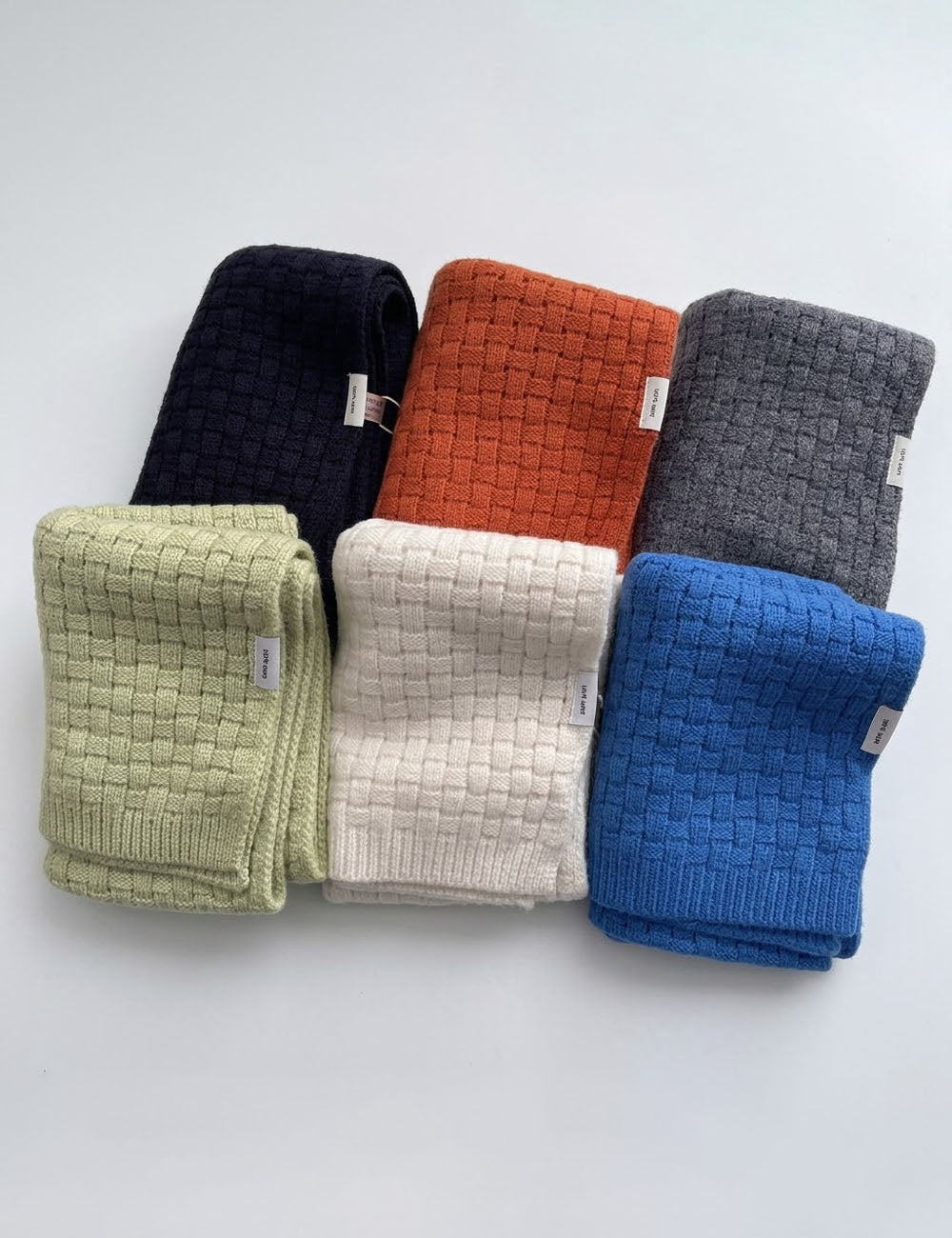 Classic Solid Color Plaid Knit Warm Scarf 6W6NSC79