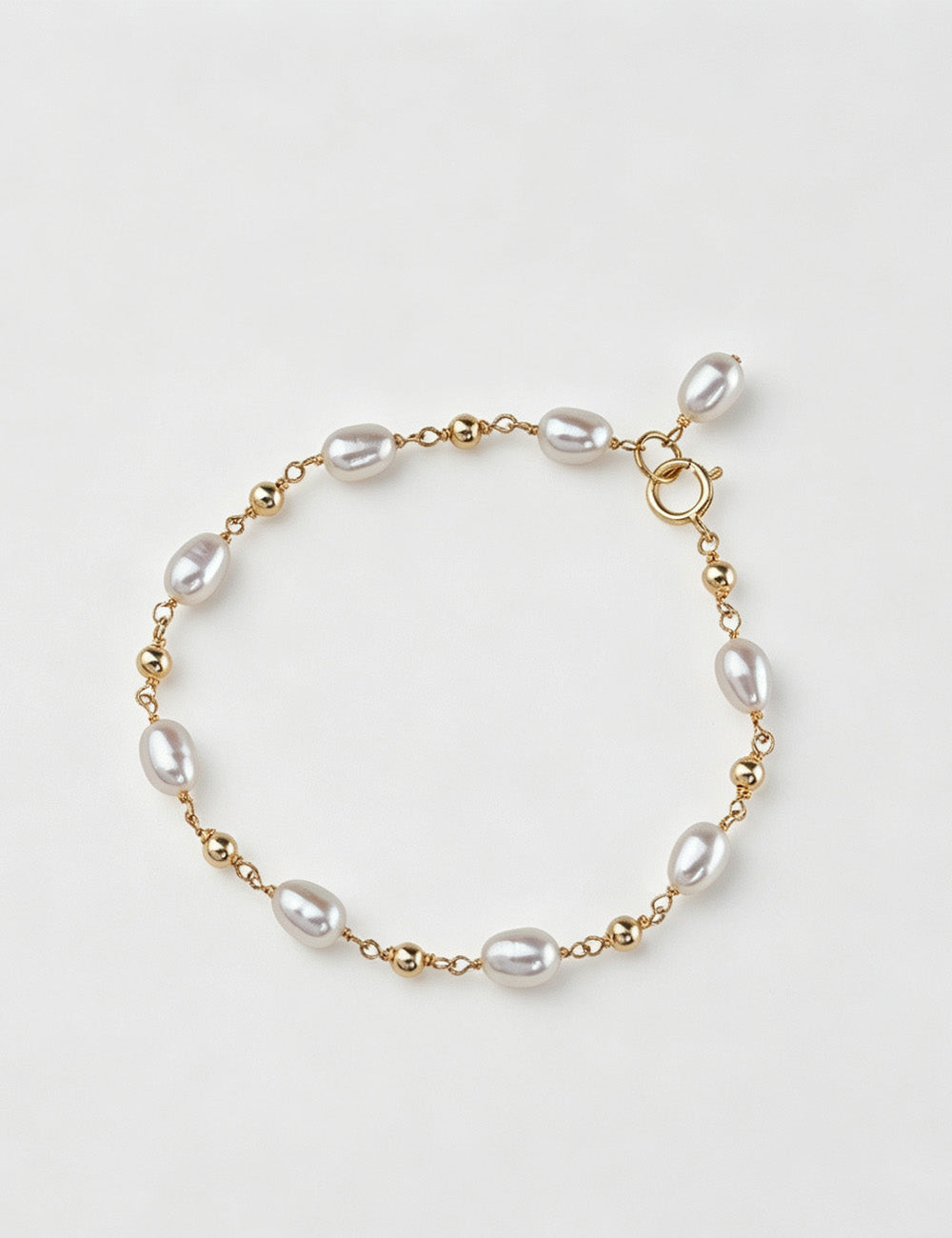 Natural Pearl Gold Plated Chain Bracelets 6W6JBR484