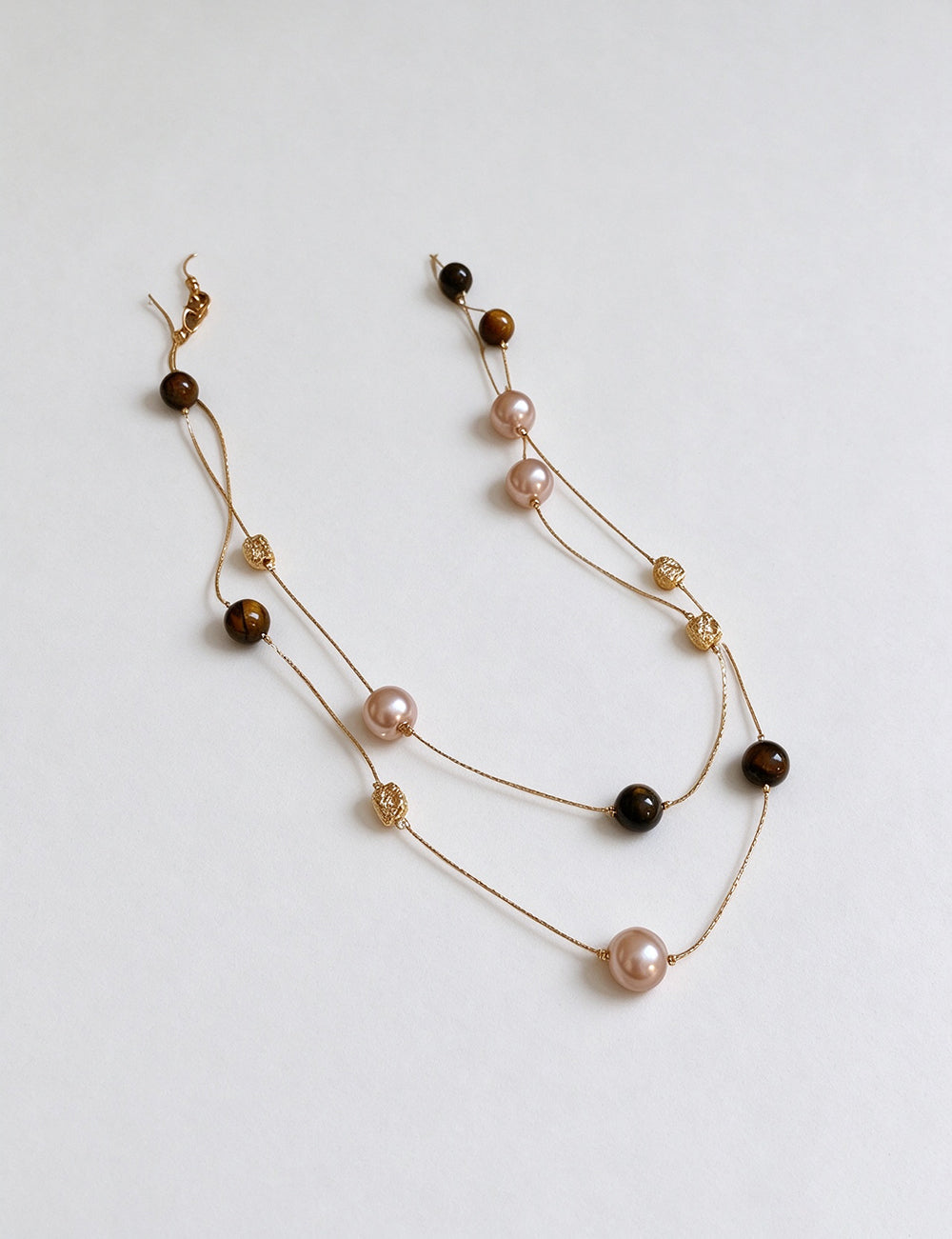 Stylish Double Layer Pearl Decor Necklace 6W6JNC958