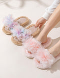 3D Floral Plush Slippers - DippedShop Wholesale - #0195