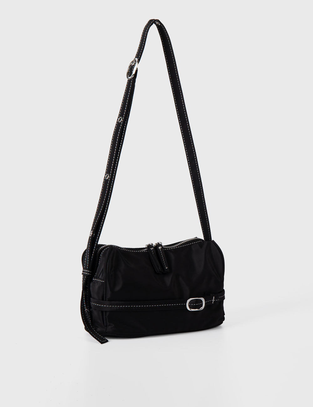 Simple Solid Color Nylon Crossbody Bag 6W10BBG1365