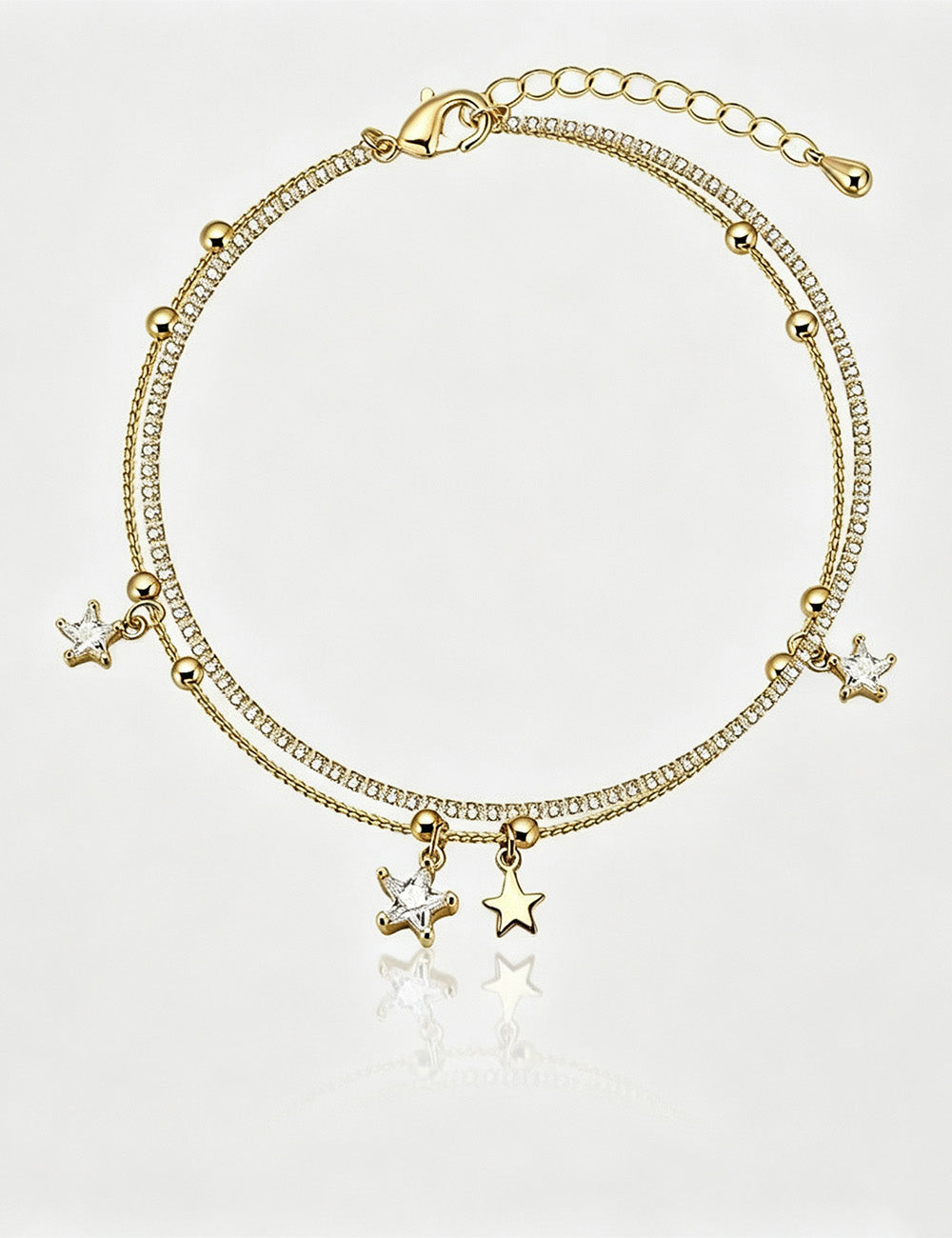 Double Star Charm Bracelet - DippedShop Wholesale - #1187