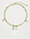 Trendy Double Layered Star Charm Link Bracelet 6W6JBR360