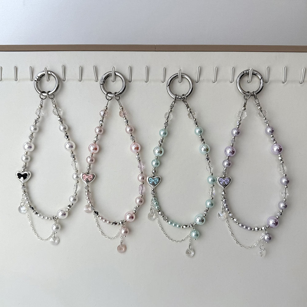 Natural Pearl Crystal Chain Keychain Bag Charm 6W10BBC419