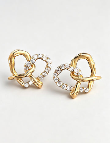 Elegant Hollow Heart Rhinestones Stud Earring 6W6JER562