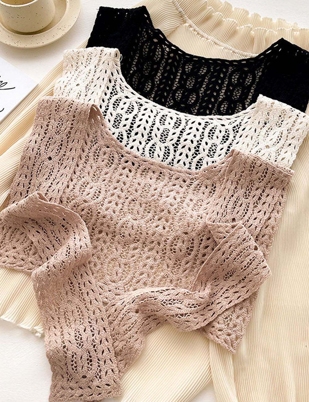 Boho Style Hollow Hand-Crochet Shrug Shawl Wrap 6W6NSC52