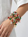 Christmas Snowflake Santa Claus Beaded Bracelet 6W6JBR649
