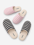 Minimalist Striped Closed-Toe Quiet Indoor Slippers 6W8FSP230
