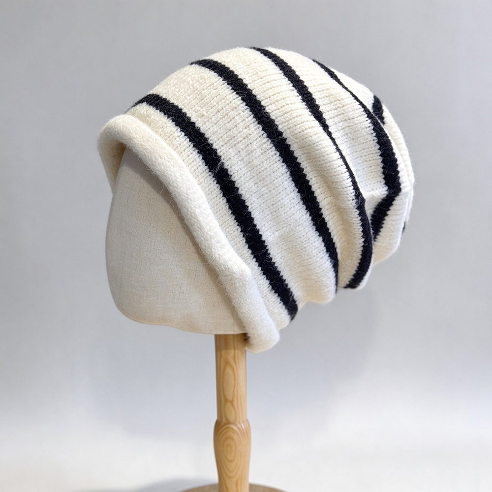 Two Tone Striped Slouchy Beanie - DippedShop Wholesale - #3443