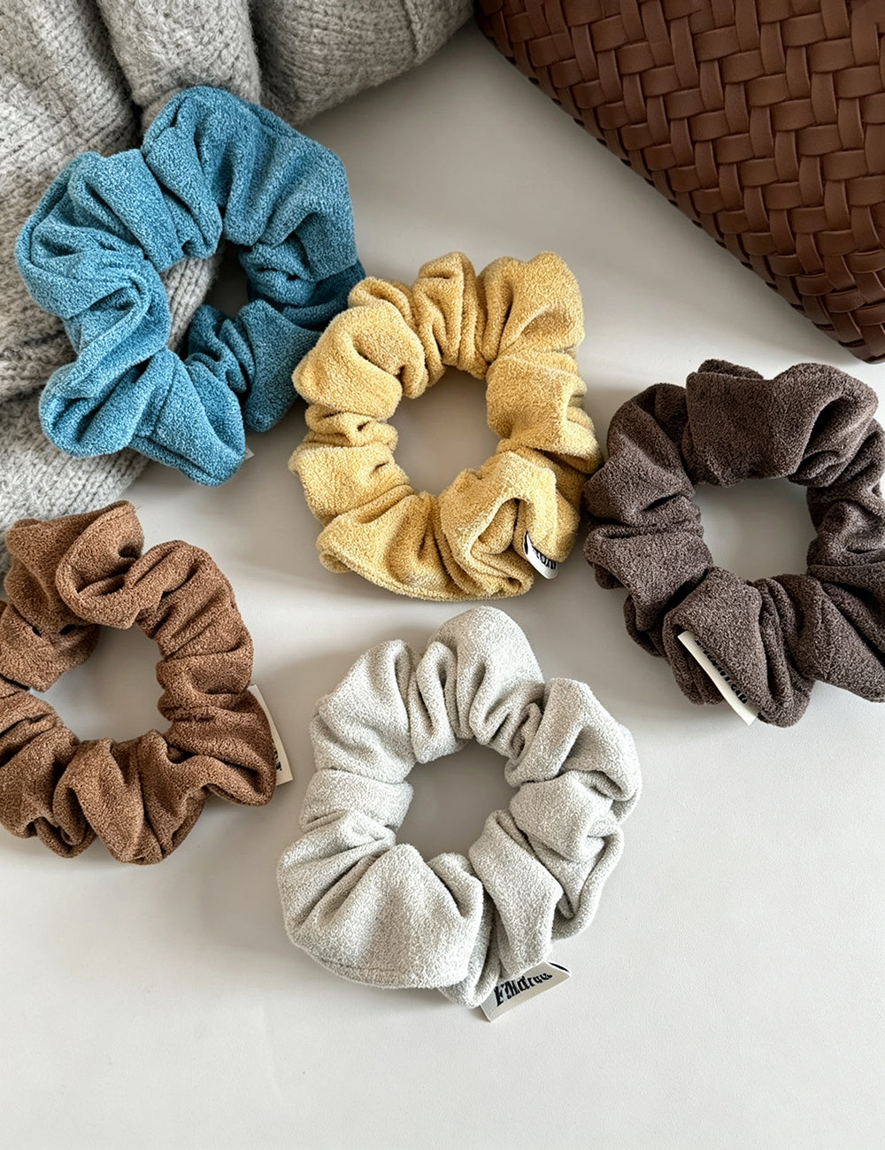 Simple Solid Color Ruffled High Elastic Scrunchies 6W6HSR504