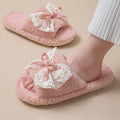 Lace Bow Cotton Slippers - DippedShop Wholesale - #8595