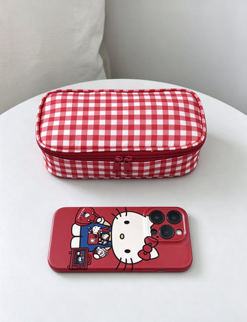 Plaid Large Capacity Cosmetic Bag - DippedShop Wholesale - #9763