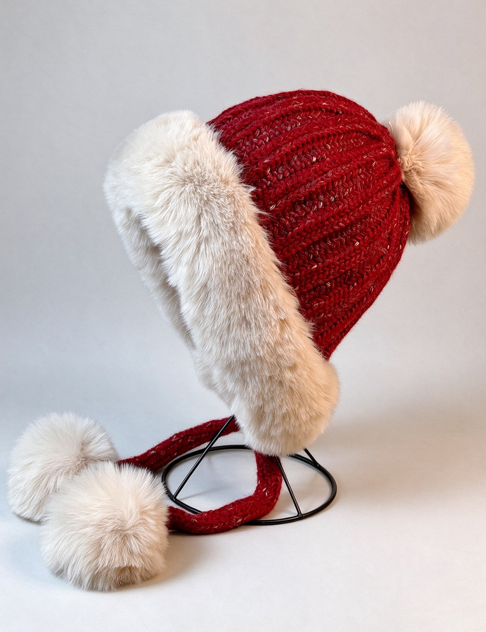 Faux Fur Pom Knit Beanie - DippedShop Wholesale - #5619