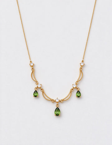 Elegant Gold Plated Rhinestones Tassel Necklace 6W6JNC892