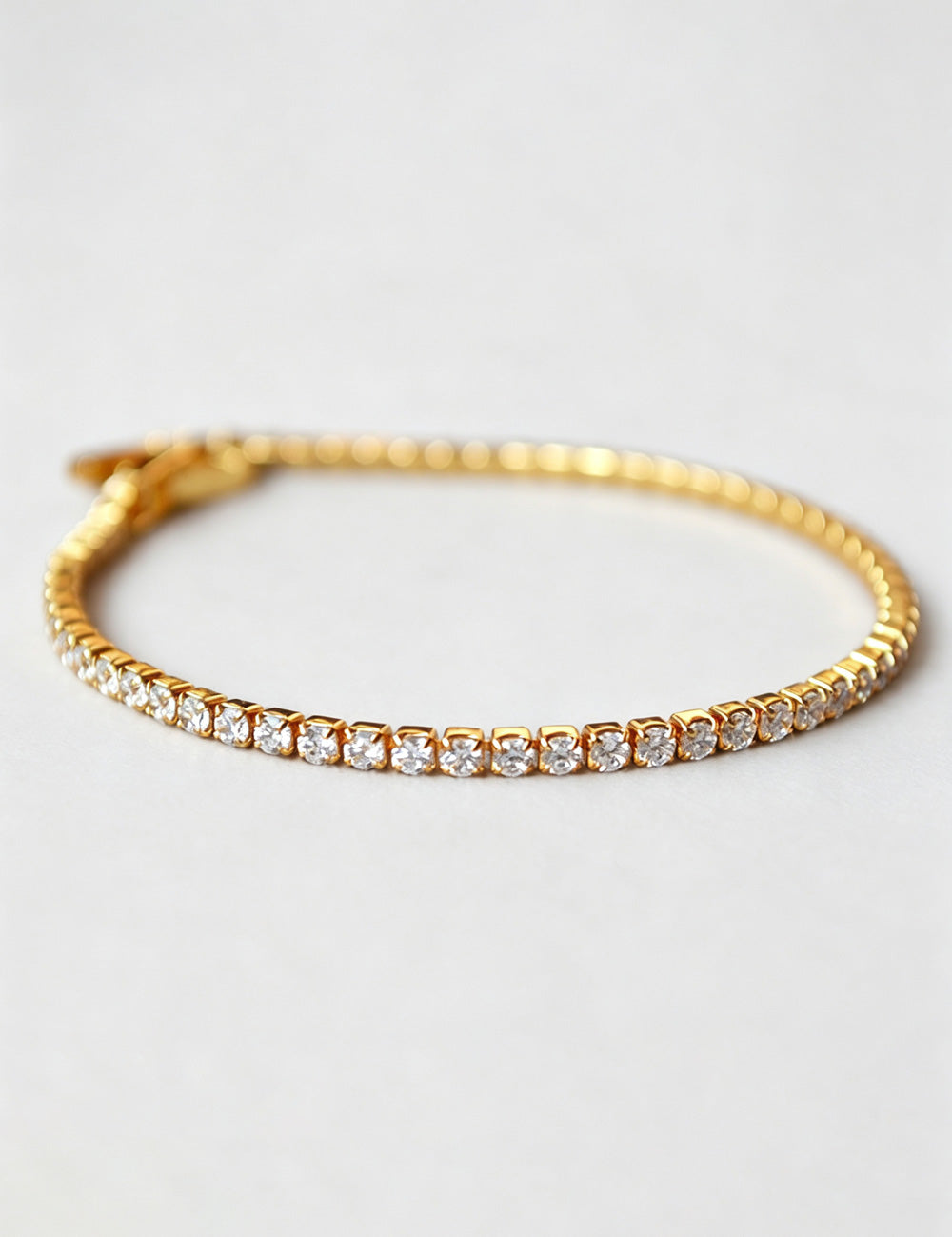 Minimalsit Gold Plated Cubic Zirconia Tennis Bracelet 6W6JBR473