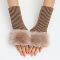 Stylish Rib Knit Thicken Plush Fingerless Gloves 6W6GLO100