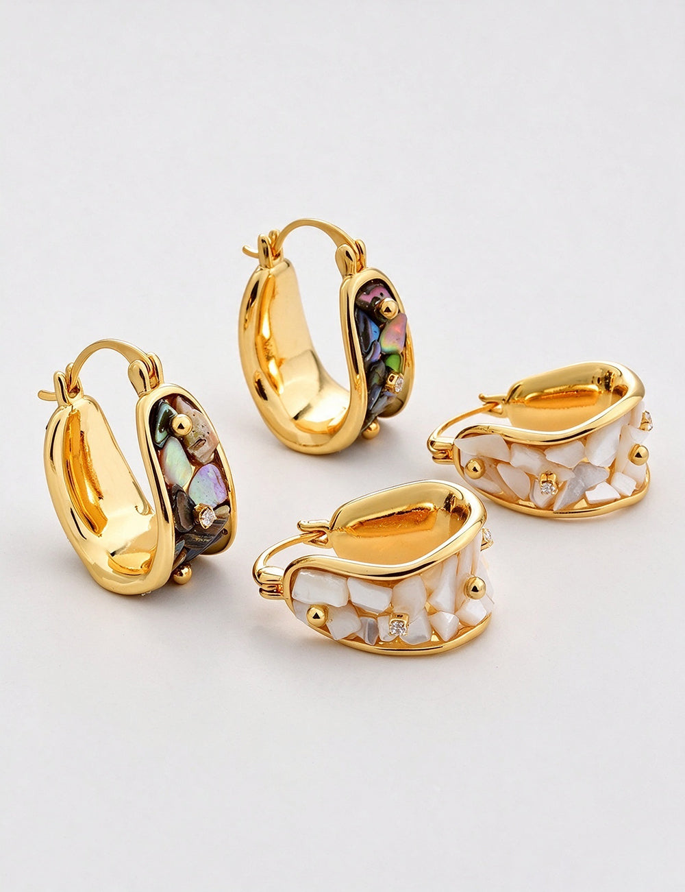 Shell C-Shaped Stud Earrings - DippedShop Wholesale - #3795