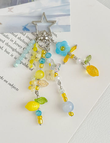 Stylish Beaded Chain Tassel Lemon Bag Charm 6W10BBC381